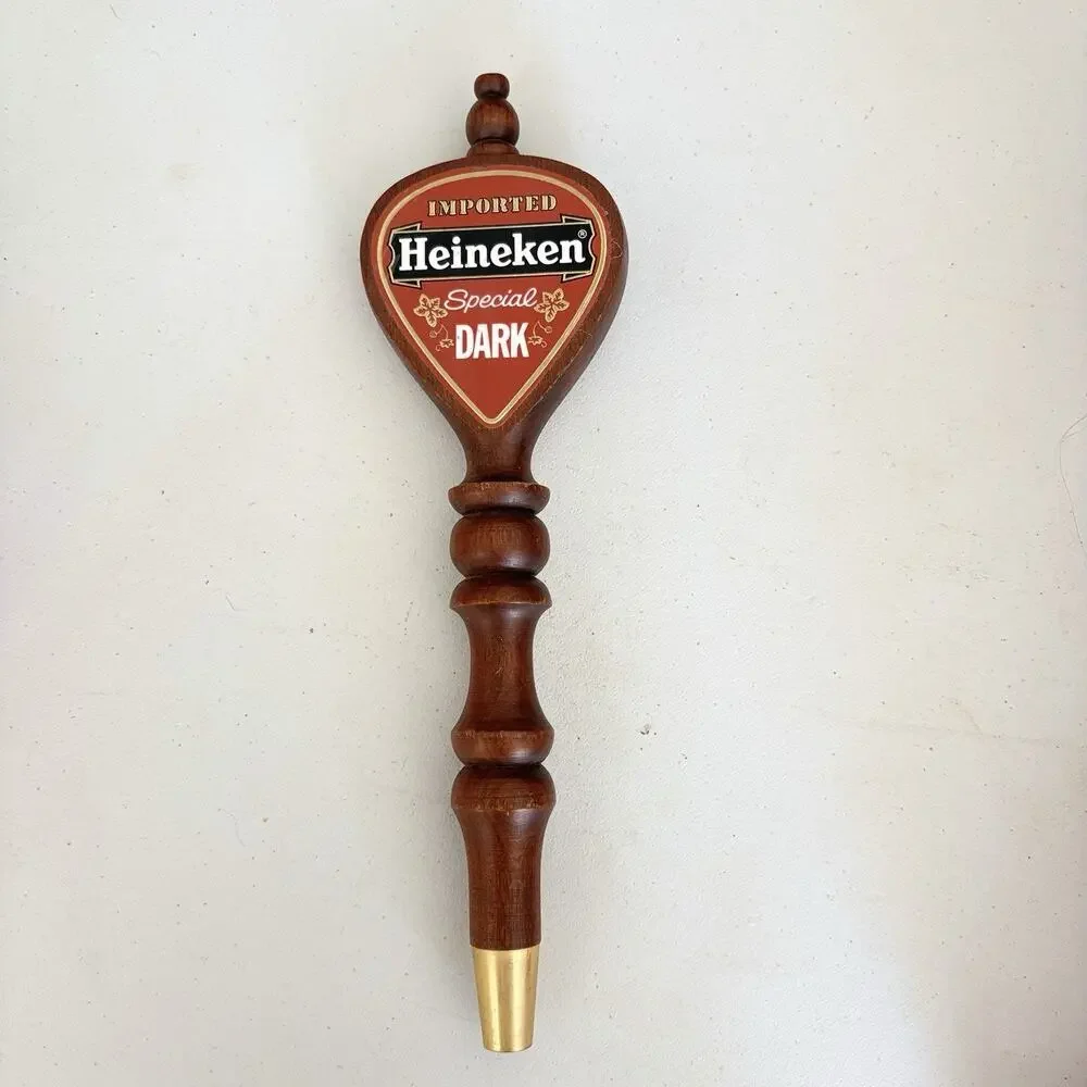 Vintage Heineken Special Dark Beer Tap Handle Wooden Keg Double Sided Handle 12”